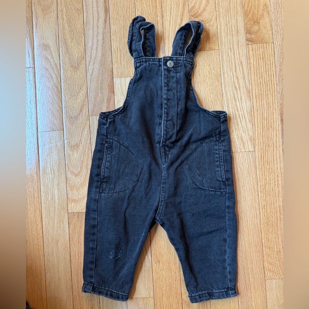 Zara Black Overalls Classic Workwear Design